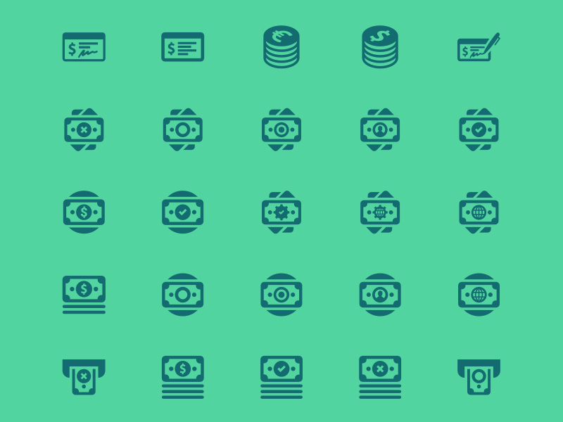 150个纸币和金融相关的图标 .sketch素材下载