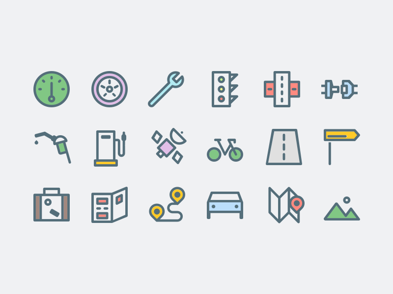 道路交通相关的图标 .sketch素材下载