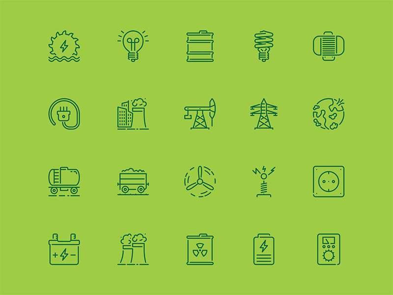 20个能源相关的图标 .sketch素材下载