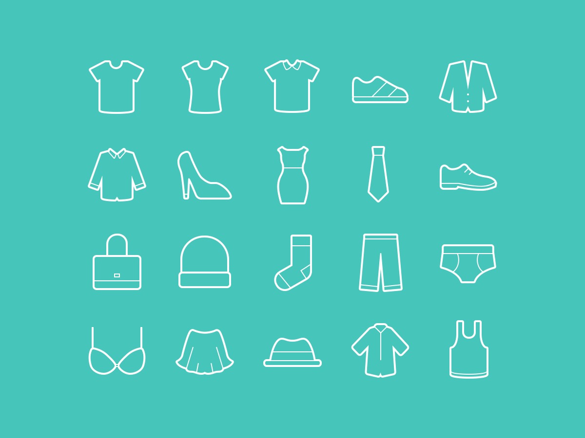 24个线形服装图标集 .sketch素材下载