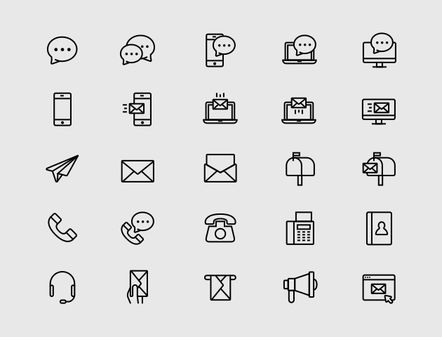 25个联系相关的图标 .sketch素材下载