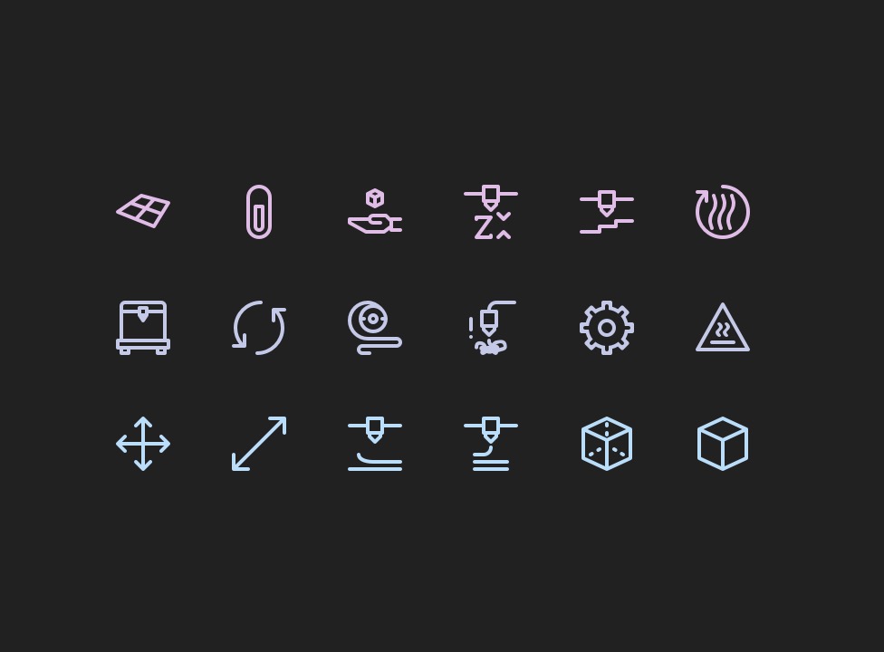 一组3D打印相关图标 .sketch素材下载
