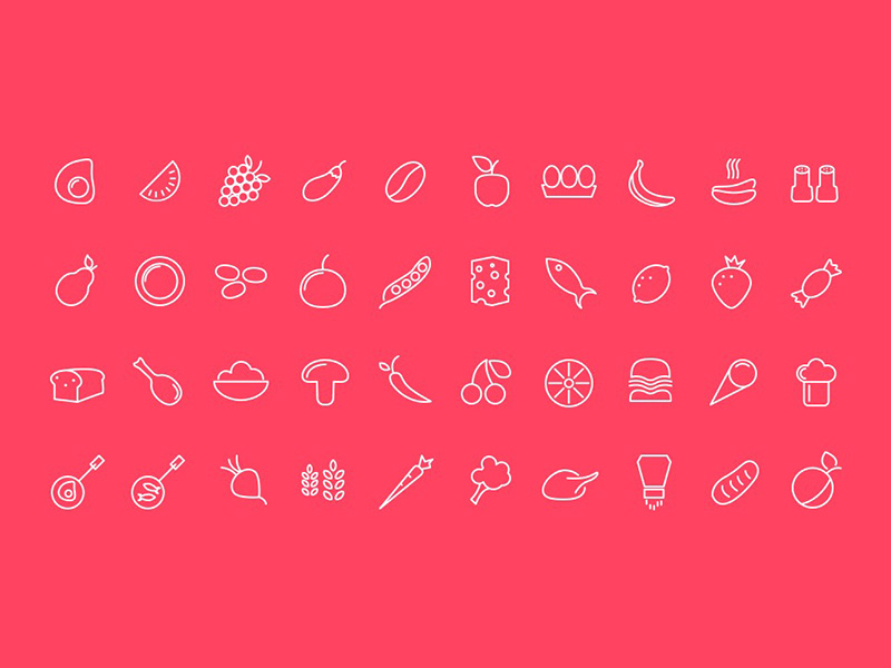 40个饮食相关图标 .sketch素材下载