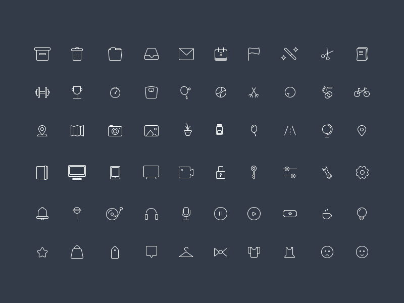 60个线形图标 .sketch素材下载