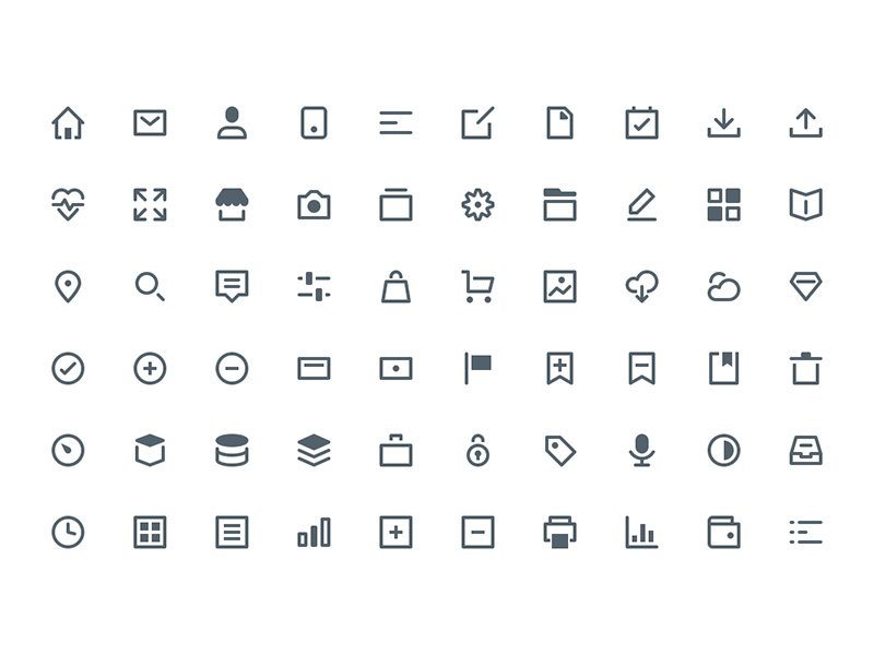 一组硬朗线形图标 .sketch素材下载