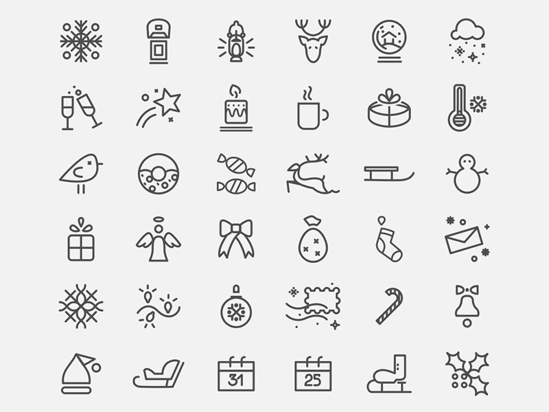 一组圣诞图标 .sketch素材下载