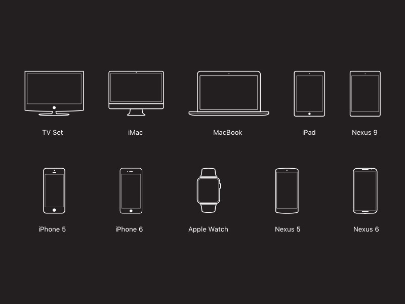 一组电子设备图标 .sketch素材下载