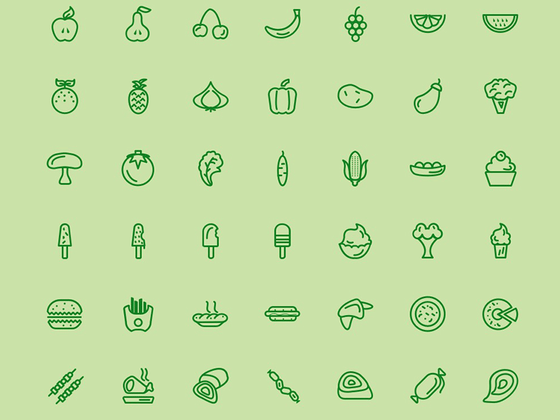 一组饮食类图标 .sketch素材下载