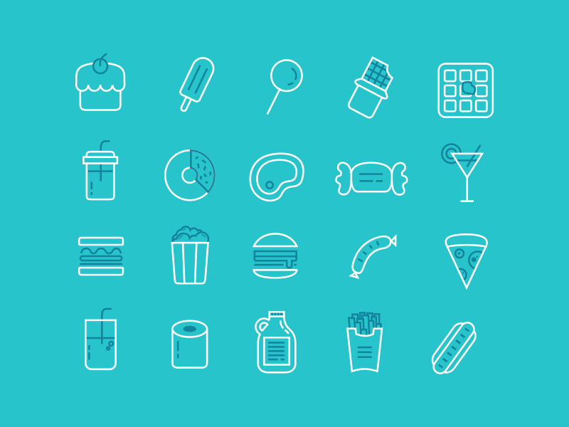 食物线形图标集 .sketch素材下载