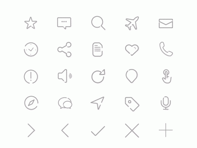 一组简洁线形风格化图标 .sketch素材下载