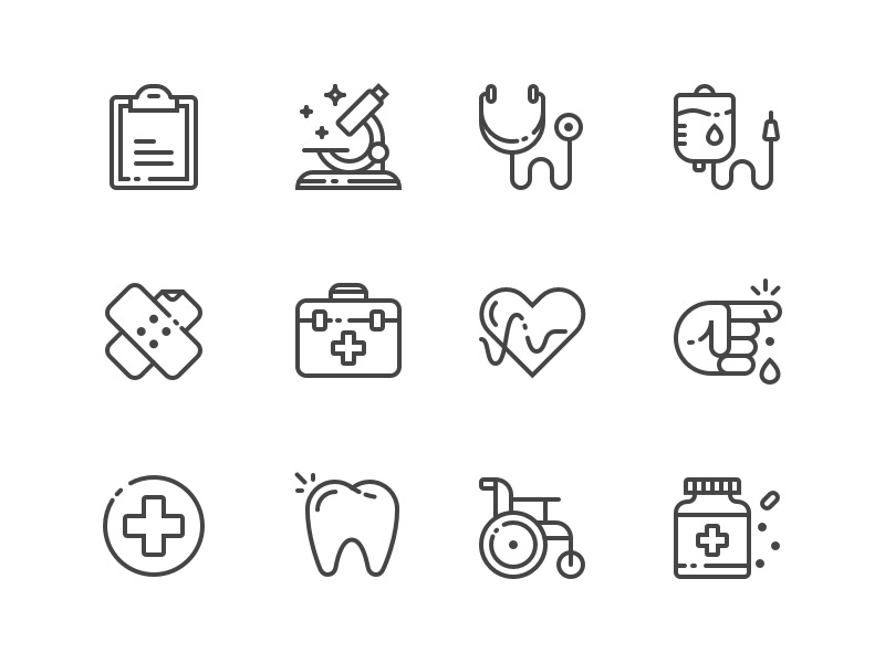 一组医疗图标.sketch素材下载
