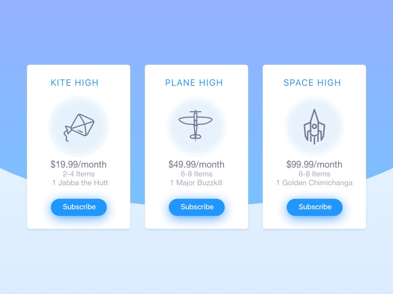 价格方案ui模板.sketch素材下载