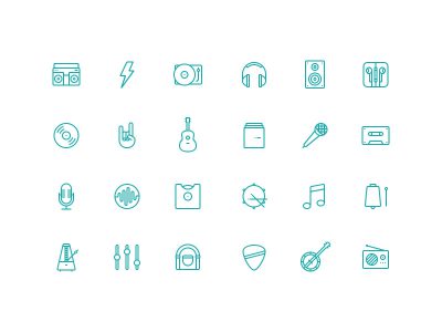 一组音乐相关的图标.sketch素材下载