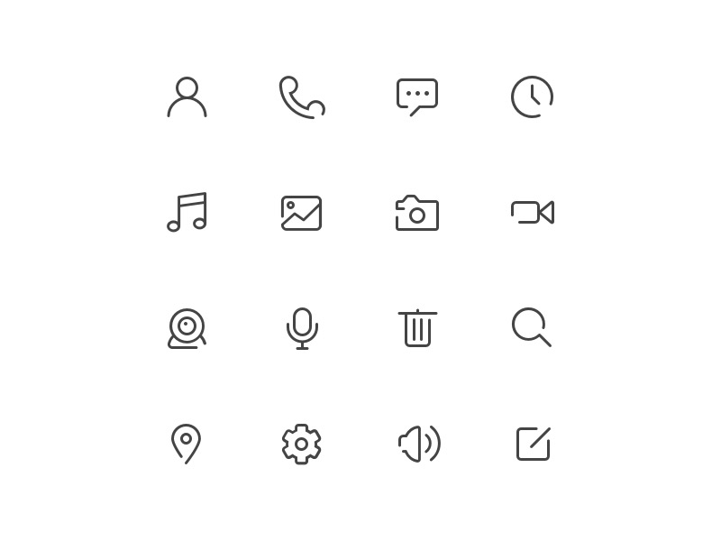 16个简洁实用的线形图标 .sketch素材下载