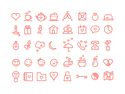 情人节图标集 sketch素材下载