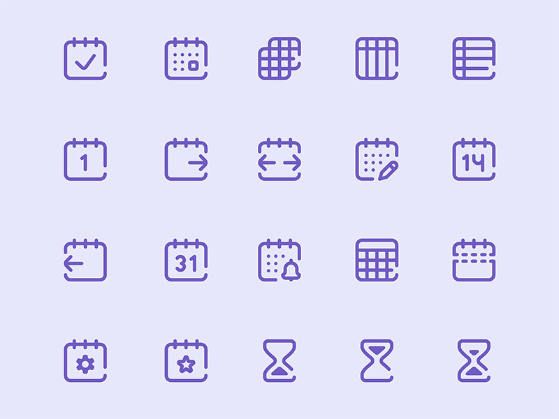 40个日历、日程相关图标 .sketch素材下载
