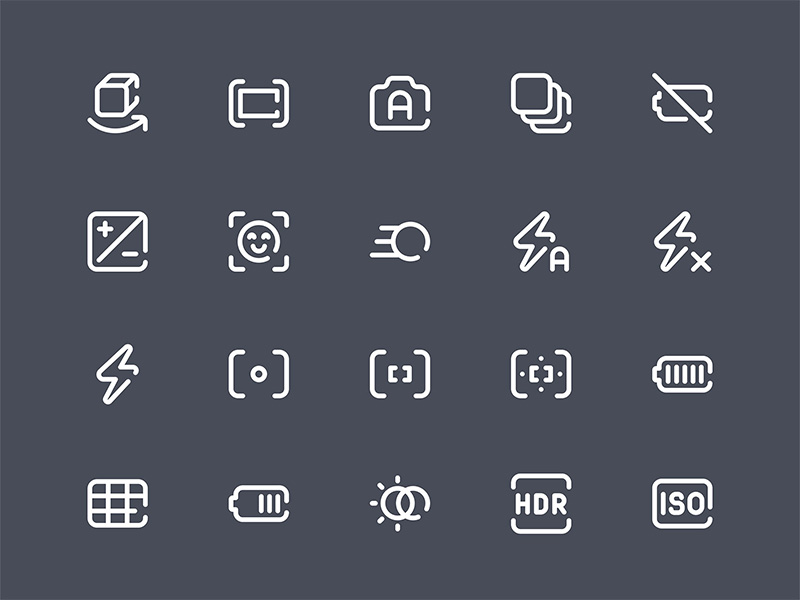 40 个相机拍照相关的图标 .sketch素材下载