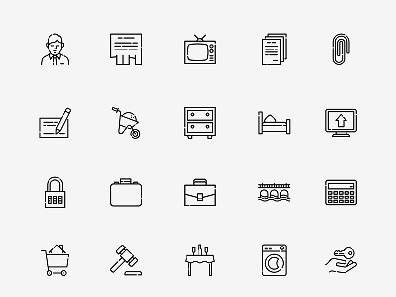 150个地产家居相关图标 .sketch素材下载