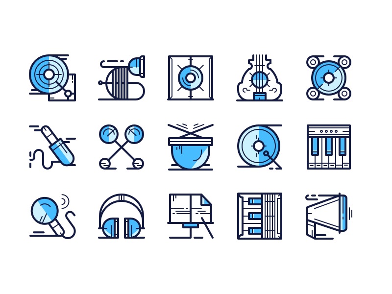 经典音乐、乐器相关图标.sketch素材下载