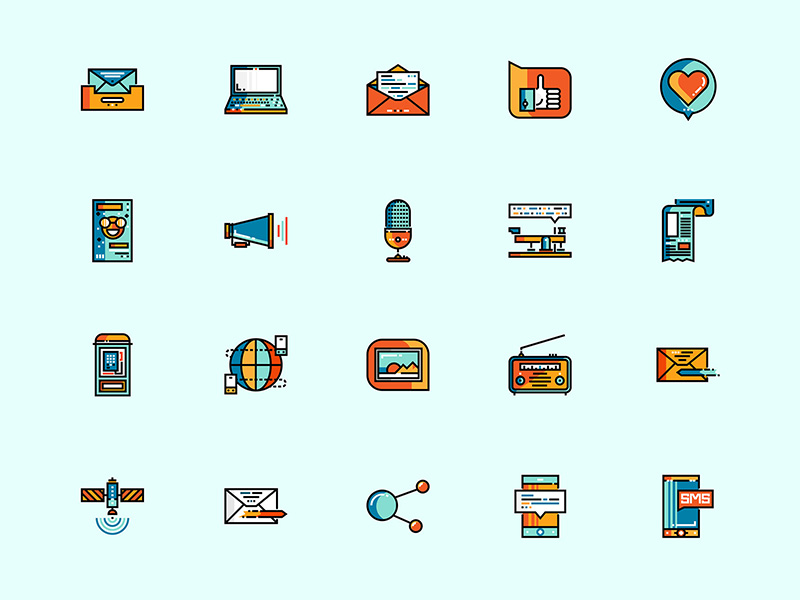 50个多彩交流图标 .sketch素材下载