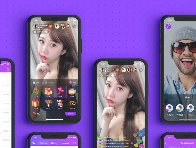 直播app TOMO  ui .sketch素材下载