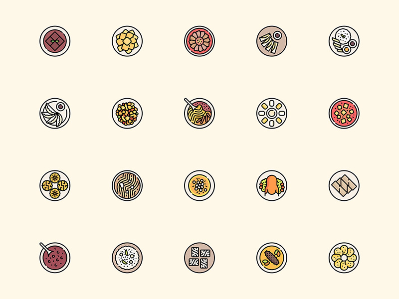 50个中国美食相关的图标 .sketch素材下载