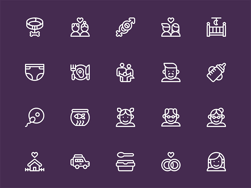 40个家庭生活相关的图标 .sketch素材下载