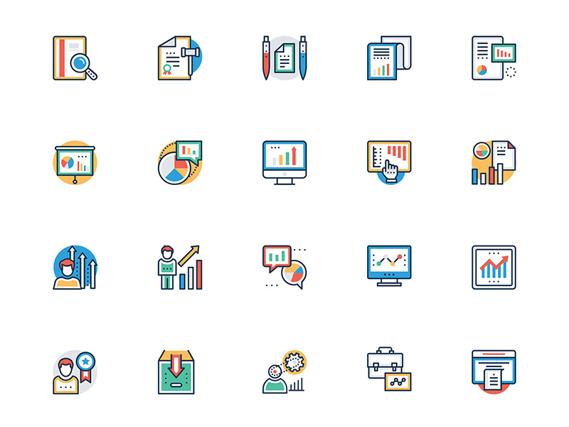 115个彩色的项目管理图标.sketch素材下载
