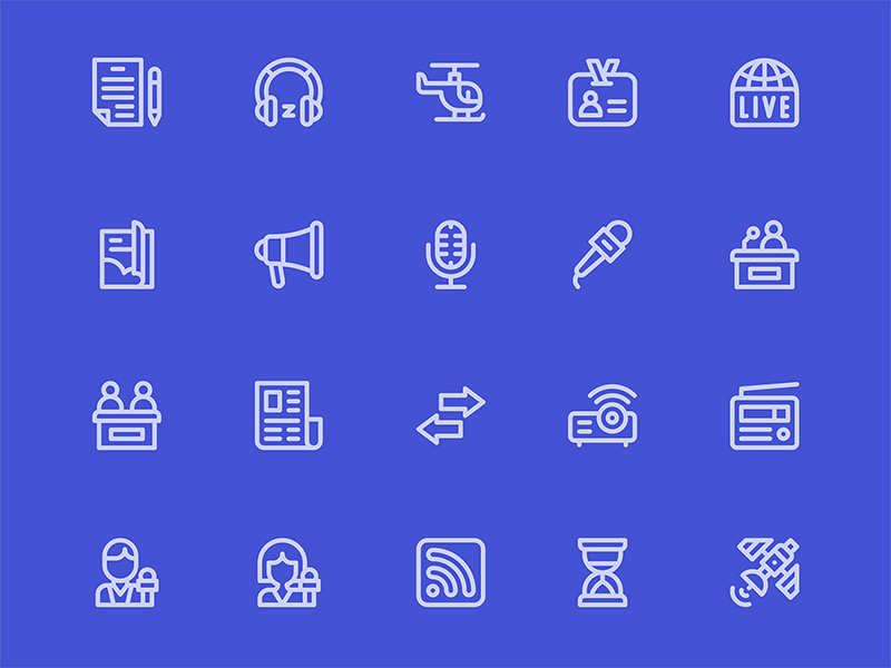 40个新闻相关图标 .sketch素材下载