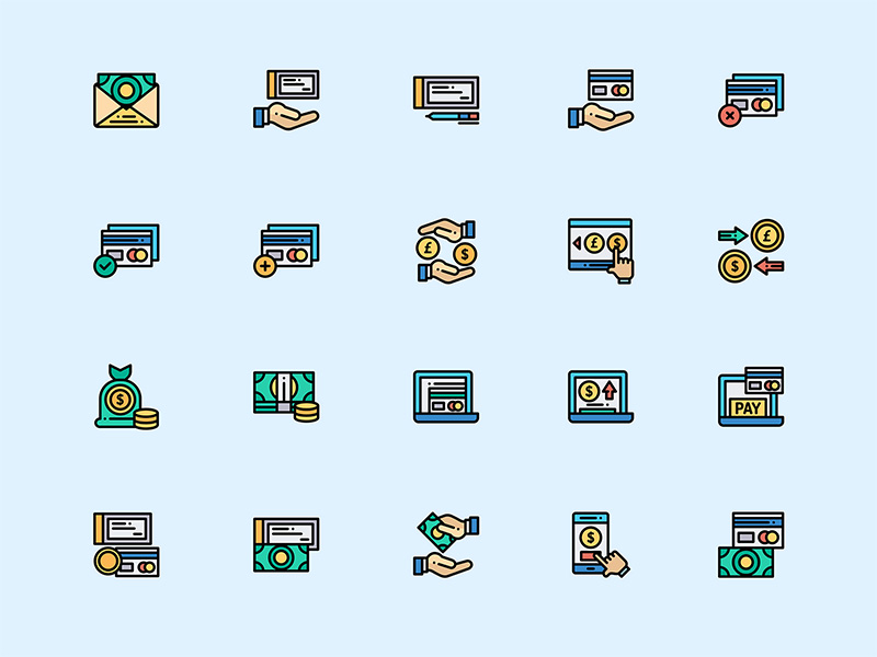 50个支付方式相关的图标 .sketch素材下载