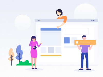 网站搭建插画 .psd素材下载