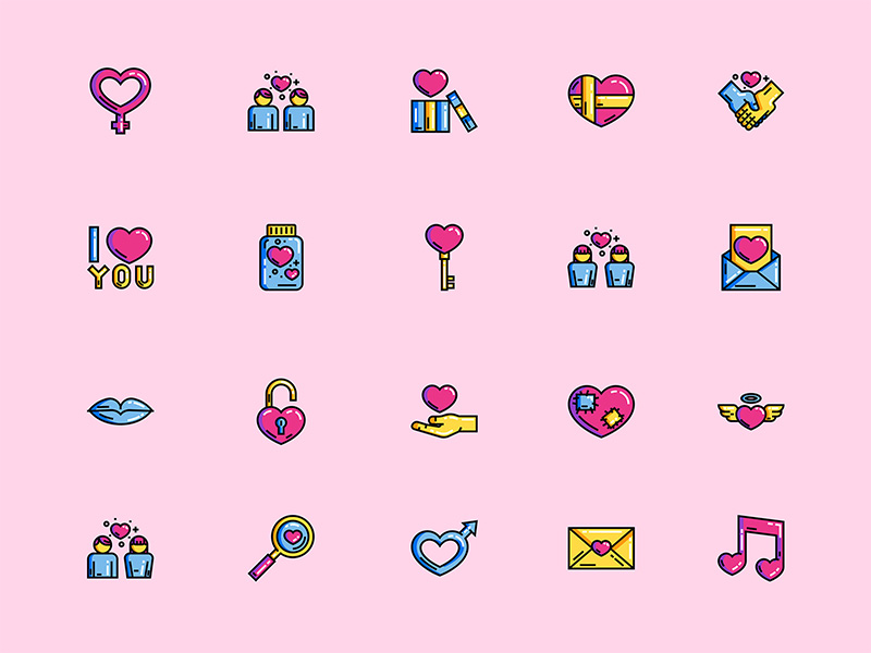 50个情人节主题图标.sketch素材下载
