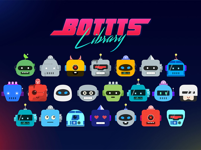 Bottts机器人头像 .sketch素材下载