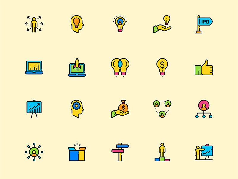 50个项目管理团队协作相关商务图标 .sketch素材下载