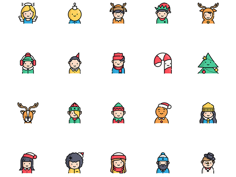 30 枚可爱圣诞头像 .sketch素材下载