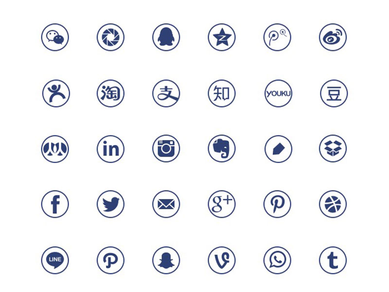国内外知名的sns图标 .sketch素材下载