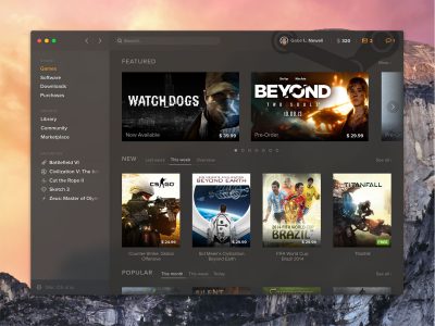 Steam 桌面端界面 ui .sketch素材下载