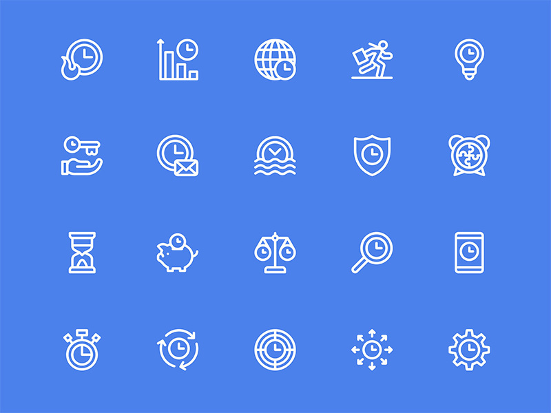40个时间管理图标 .sketch素材下载