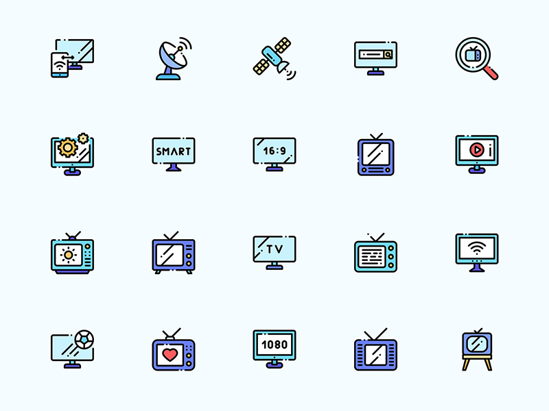 50个电视相关的图标 .sketch素材下载