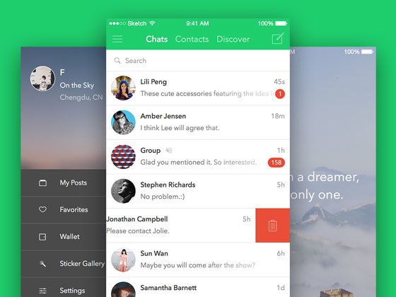 wechat redesign ui .sketch素材下载