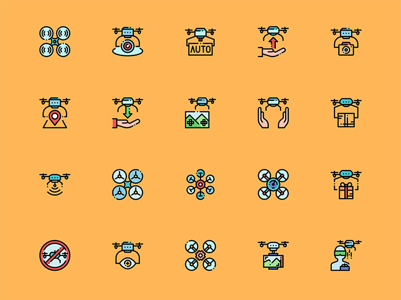 40 枚无人机元素图标 .sketch素材下载