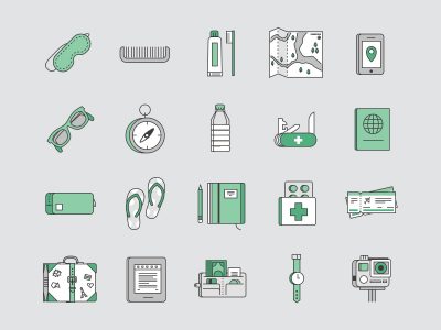 20个旅行图标 .sketch素材下载