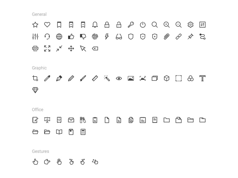 icons pro 图标集 18个分类250+图标 .sketch .ai .svg素材下载