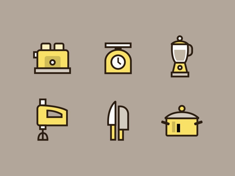 6个厨房图标 .sketch素材下载