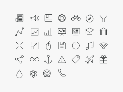 一组工具栏图标 .sketch素材下载