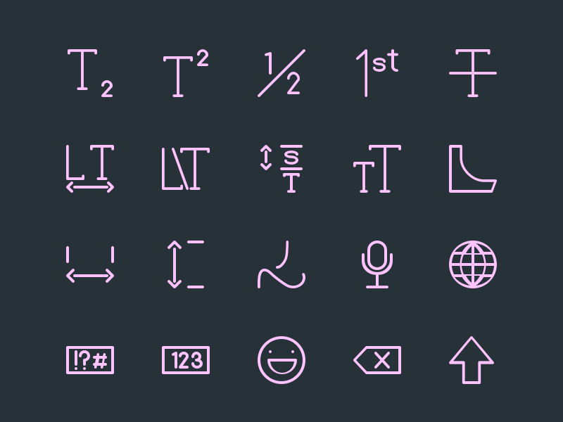 字体、输入相关图标 .sketch素材下载