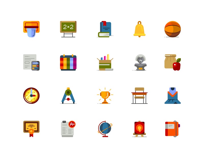 80个学校教学相关图标 .sketch素材下载