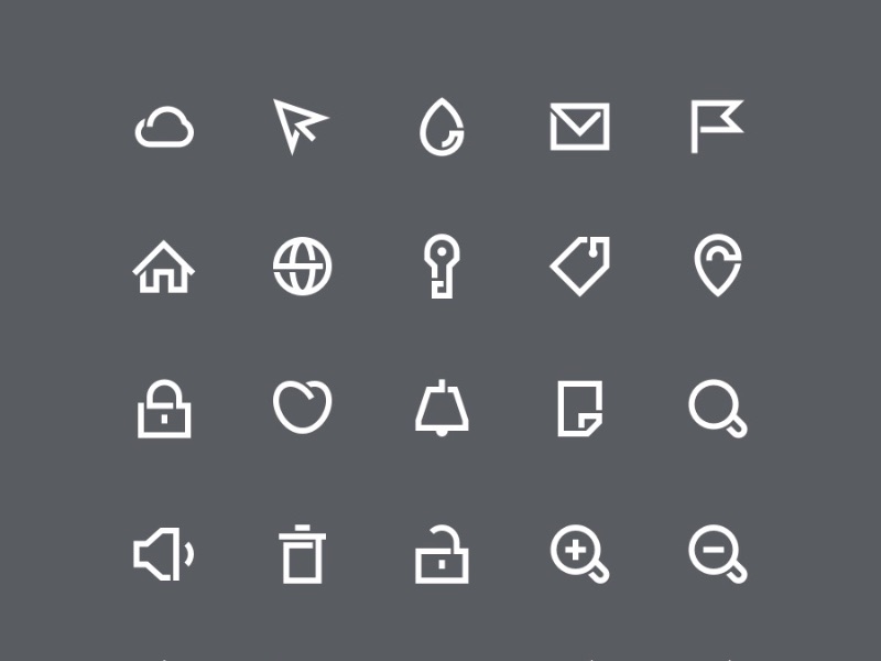 一组简洁的基础图标 .sketch素材下载