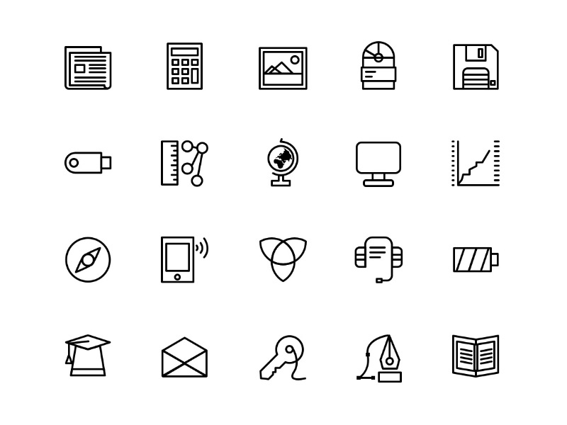 线条风格建筑、办公、地产图标stark .sketch素材下载