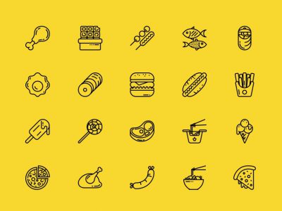 30个快餐食物图标 .sketch素材下载